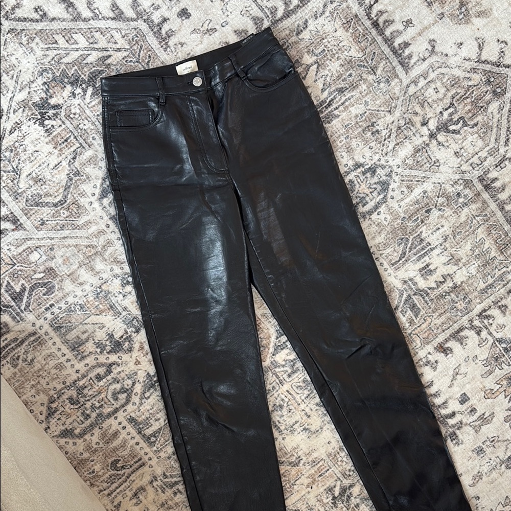 Wilfred Black Faux Leather Pants
